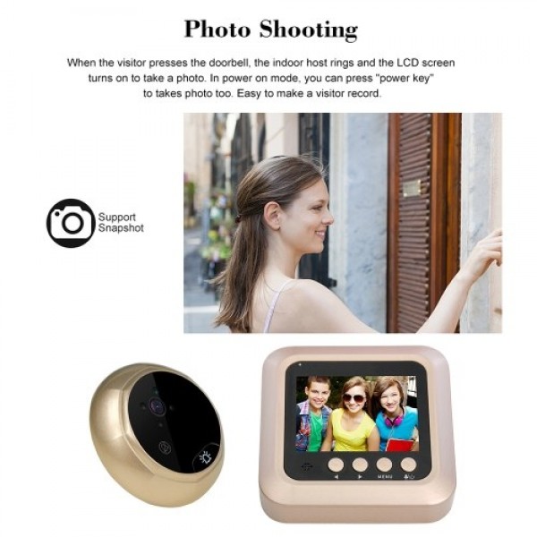 Digital Door Viewer Peephole Door Camera Doorbell Night Vision Photo Shooting Digital Door Monitoring for Home Security