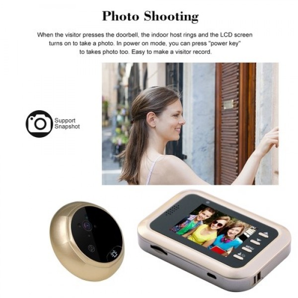 Digital Door Viewer Peephole Door Camera Doorbell Night Vision Photo Shooting Digital Door Monitoring for Home Security