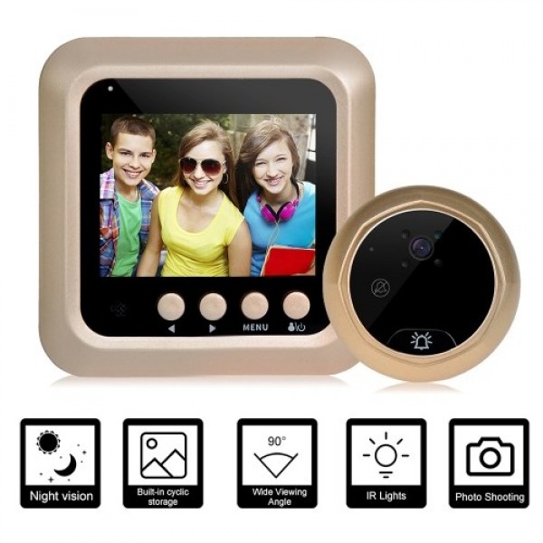 Digital Door Viewer Peephole Door Camera Doorbell Night Vision Photo Shooting Digital Door Monitoring for Home Security