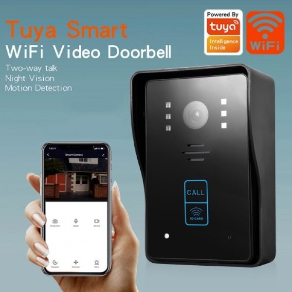 WIFI Smart Video Intercom Doorbell WiFi Video Doorbell Camera Waterproof Electronic Doorbell with HD Video Motion Dectetion 2-Wa