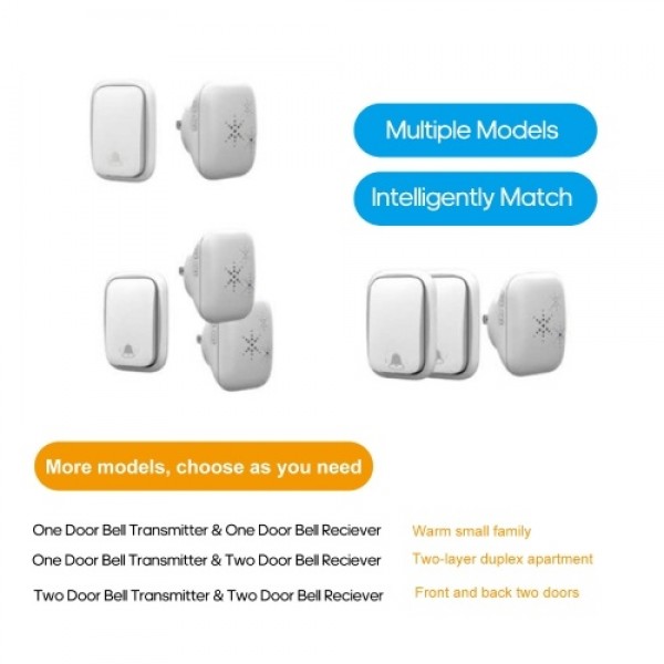 Domestic W-ireless Doorbell Self-generating Music Doorbell Long-distance Waterproof Remote-Control Doorbell