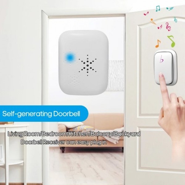 Domestic W-ireless Doorbell Self-generating Music Doorbell Long-distance Waterproof Remote-Control Doorbell