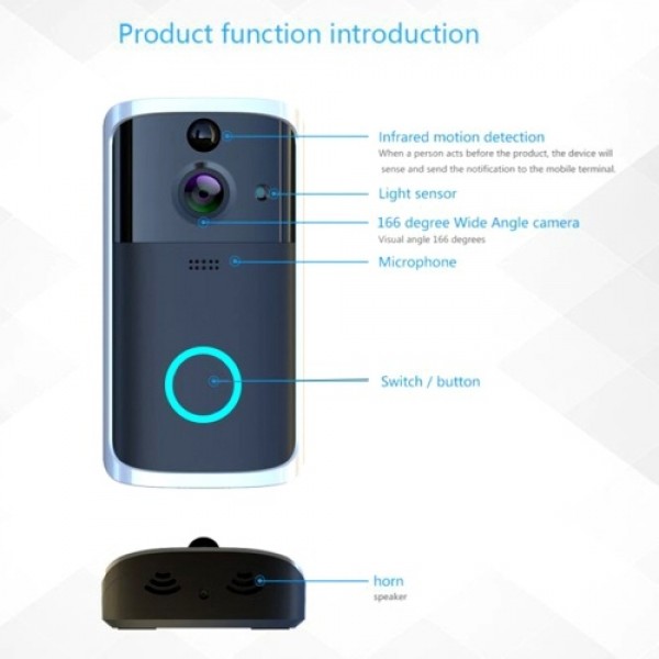 M7 WiFi Visual Video Phone Door Bell Wirelessly Smart DoorBell