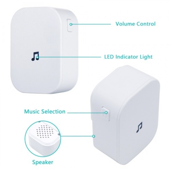 Plug-in Chime for Wireless Video Doorbell Entry Chime