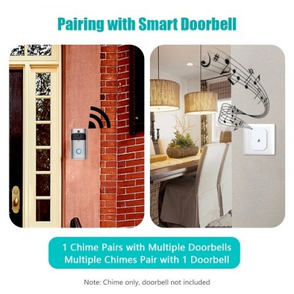 Plug-in Chime for Wireless Video Doorbell Entry Chime