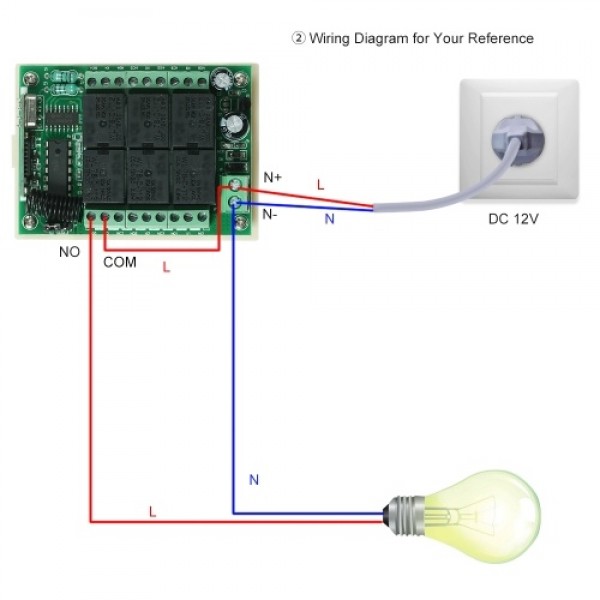 433Mhz DC 12V 10A Relay Wireless RF Remote Control Switch