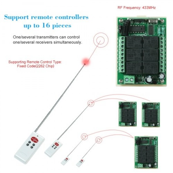 433Mhz DC 12V 10A Relay Wireless RF Remote Control Switch