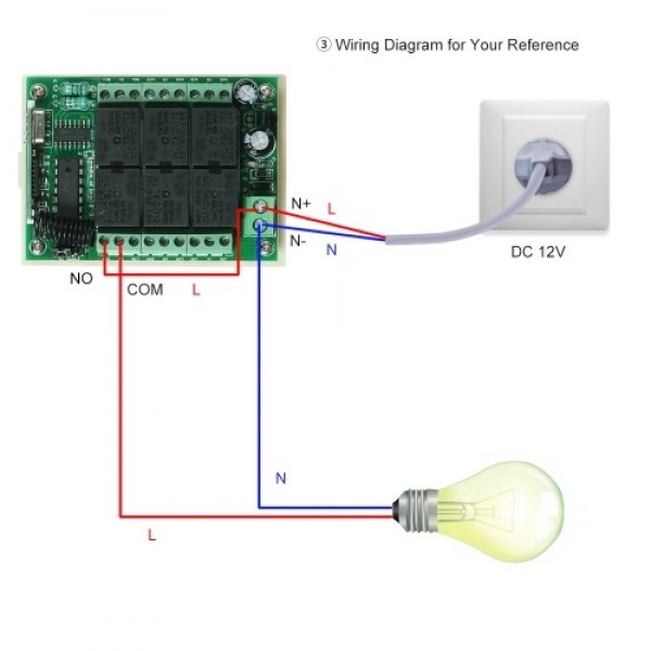 433Mhz DC 12V 10A Relay Wireless RF Remote Control Switch