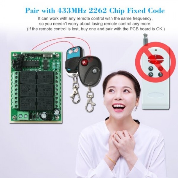 433Mhz DC 12V 10A Relay Wireless RF Remote Control Switch