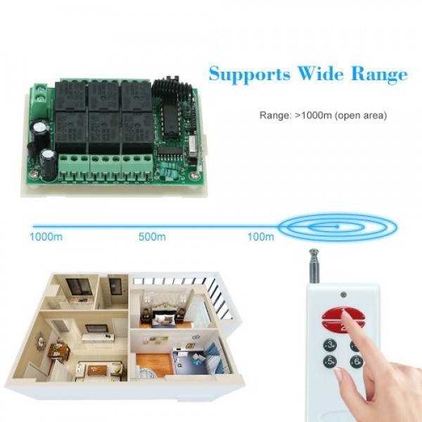 433Mhz DC 12V 10A Relay Wireless RF Remote Control Switch