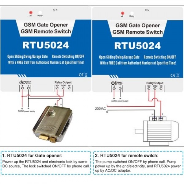 GSM Door Gate Opener Remote On/Off Switch