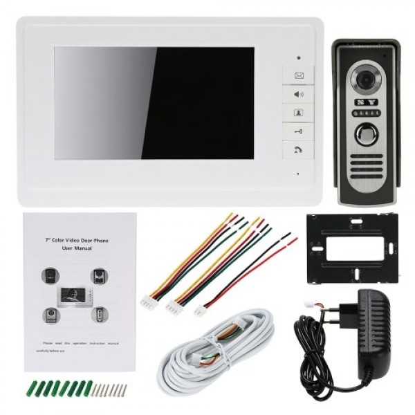 7” Wired Video Door Phone System Visual Intercom Doorbell with Indoor Monitor and Outdoor Camera support Unlock Infrared Night V