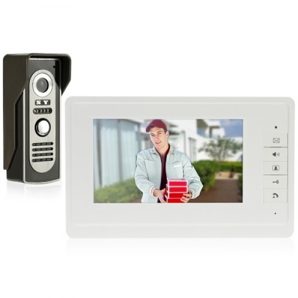 7” Wired Video Door Phone System Visual Intercom Doorbell with Indoor Monitor and Outdoor Camera support Unlock Infrared Night V