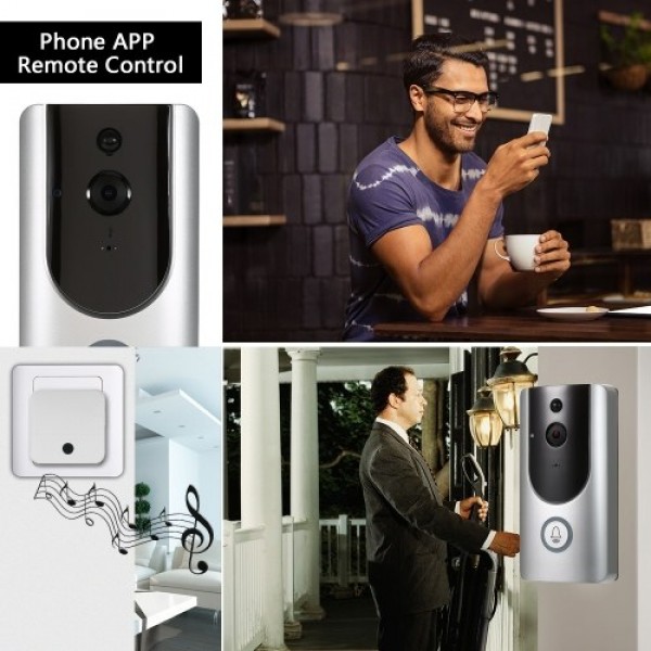 HD 1080P WiFi Smart Wireless Security Doorbell with 8G TF Card 1 Wireless Doorbell Chime