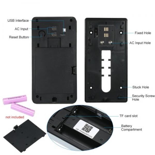 HD 1080P WiFi Smart Wireless Security Doorbell with 8G TF Card 1 Wireless Doorbell Chime