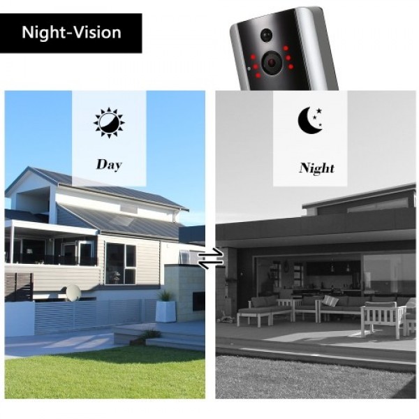 HD 1080P WiFi Smart Wireless Security Doorbell with 8G TF Card 1 Wireless Doorbell Chime