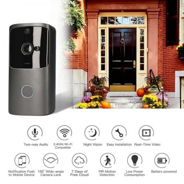 Wi-Fi Video Doorbell Wireless 720P Visual Real-time Intercom Video Bell