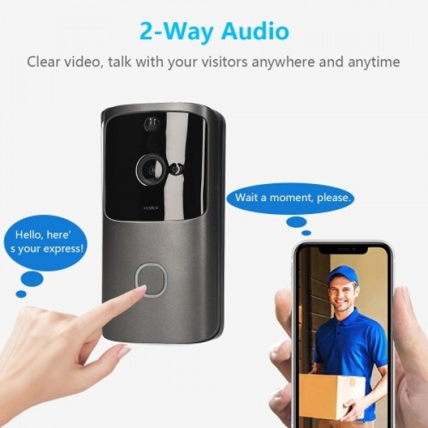 Wi-Fi Video Doorbell Wireless 720P Visual Real-time Intercom Video Bell