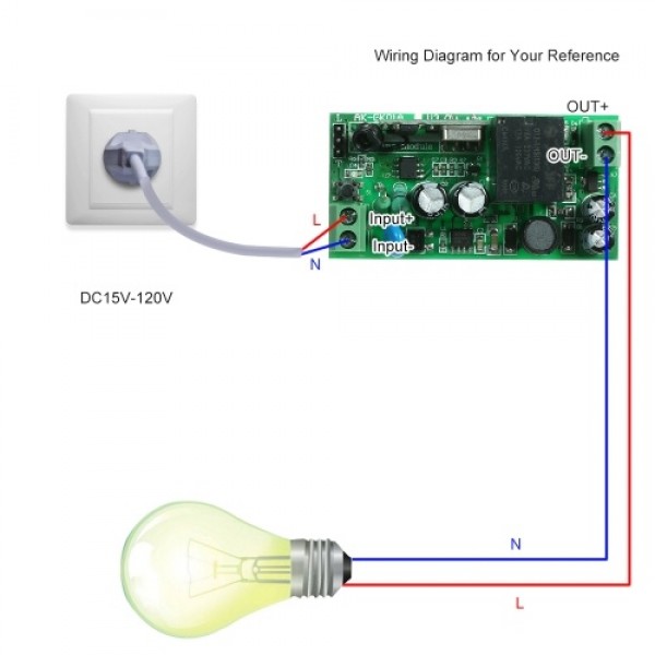 1 Channel AC85V－250V/DC15V-120V 10A RF Wireless Remote Control