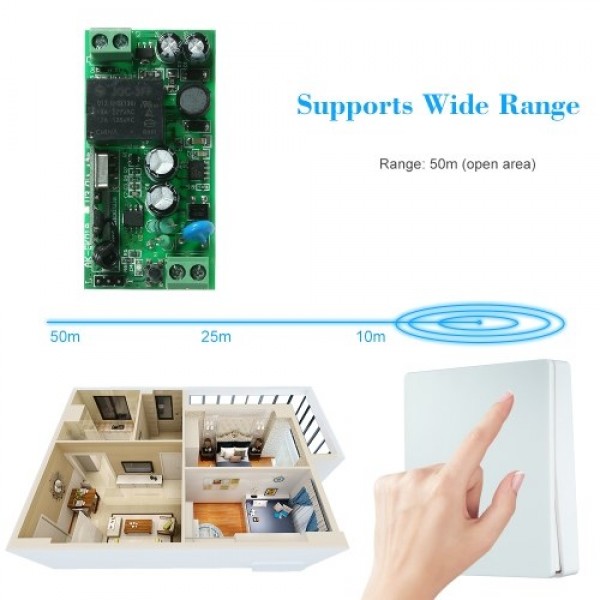 1 Channel AC85V－250V/DC15V-120V 10A RF Wireless Remote Control