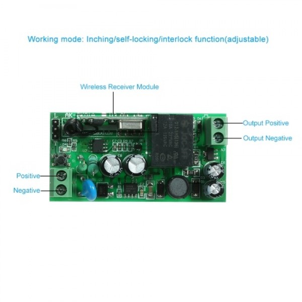 1 Channel AC85V－250V/DC15V-120V 10A RF Wireless Remote Control