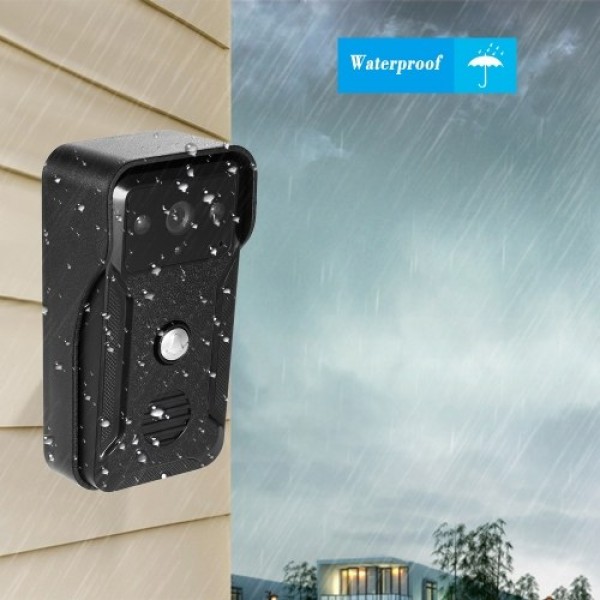 OWSOO 7 inch Wired Video Doorbell Indoor Monitor with IR-CUT Rainproof Outdoor Camera Visual Two-way Intercom Audio Remote Unloc