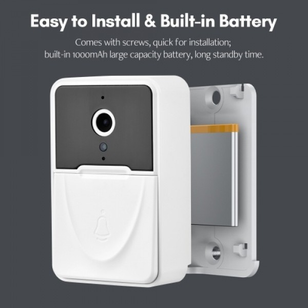 Wireless Video Doorbell Camera Visual Smart Security Doorbell with Motion Detection Night Vision 2-Way Audio Real-Time Monitorin