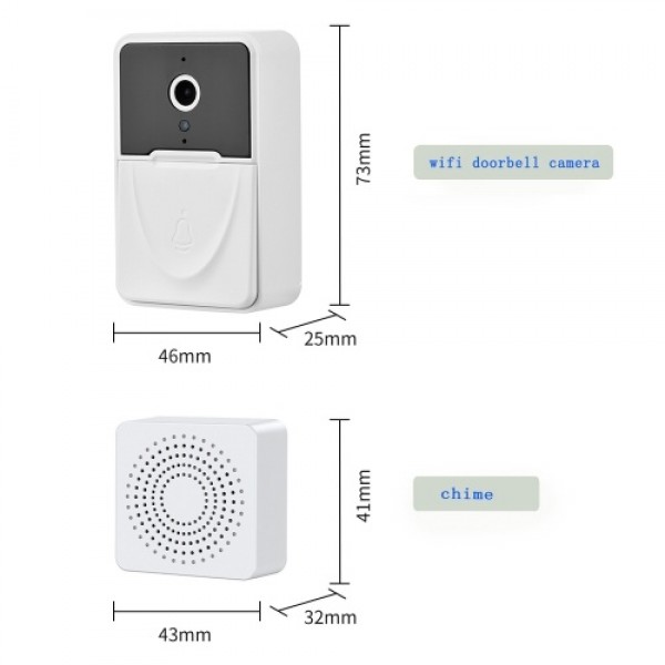 Wireless Video Doorbell Camera Visual Smart Security Doorbell with Motion Detection Night Vision 2-Way Audio Real-Time Monitorin