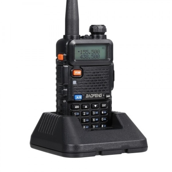 BAOFENG BF-UV5R FM Transceiver Dual Band Handheld Transceiver 128CH Amateur Portable Radio Long Standby Black