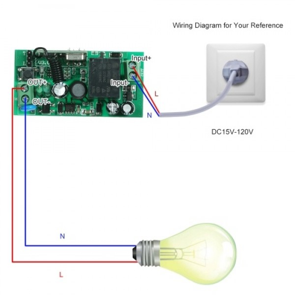 1 Channel AC85V－250V/DC15V-120V 10A RF Wireless Remote Control