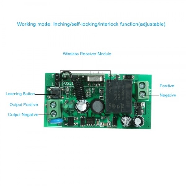 1 Channel AC85V－250V/DC15V-120V 10A RF Wireless Remote Control