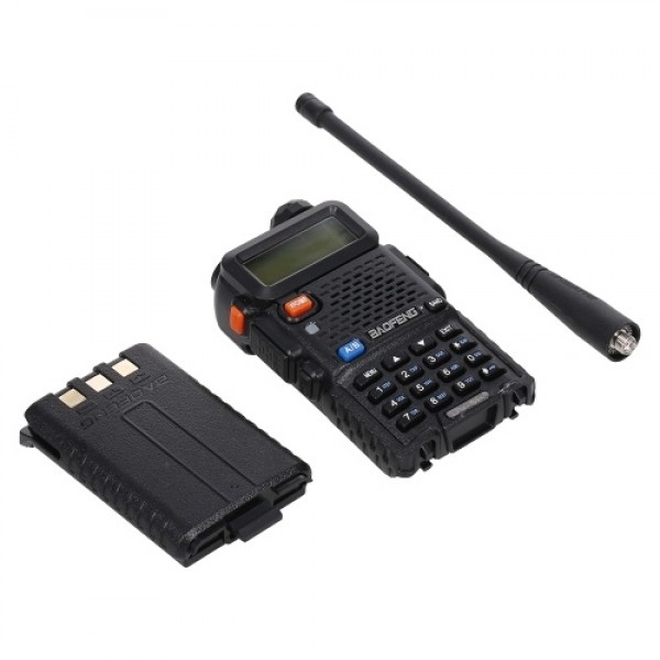 BAOFENG BF-UV5R FM Transceiver Dual Band Handheld Transceiver 128CH Amateur Portable Radio Long Standby Black