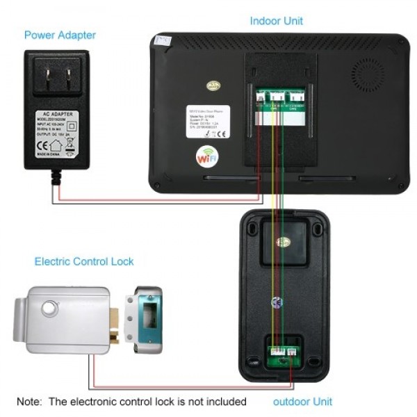 OWSOO 9inch Monitor Wired WIFI Video Door Phone Doorbell Intercom Entry System