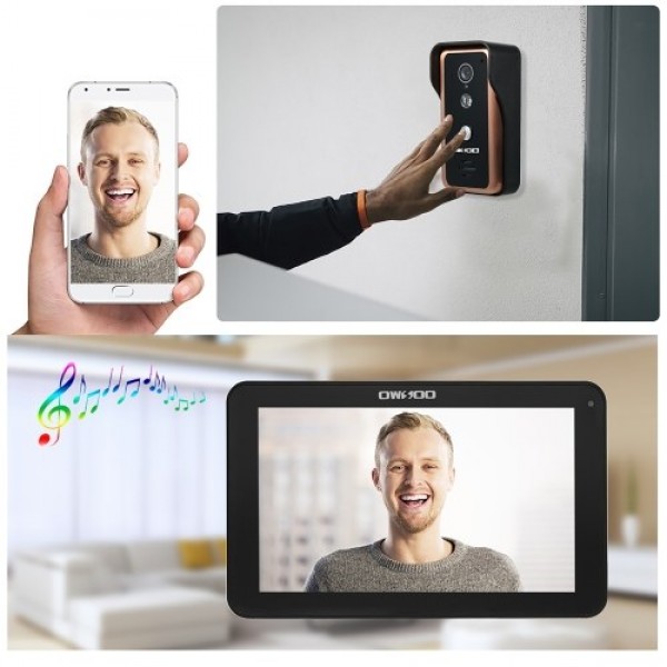 OWSOO 9inch Monitor Wired WIFI Video Door Phone Doorbell Intercom Entry System