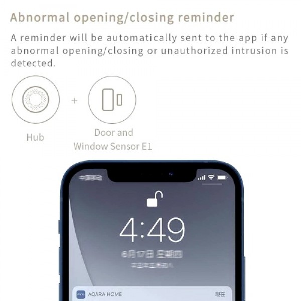 2021 Aqara Door and Window Sensor E1 ZigBee Wireless Connection APP Control Smart Home Devices Work with Mijia APP HomeKit
