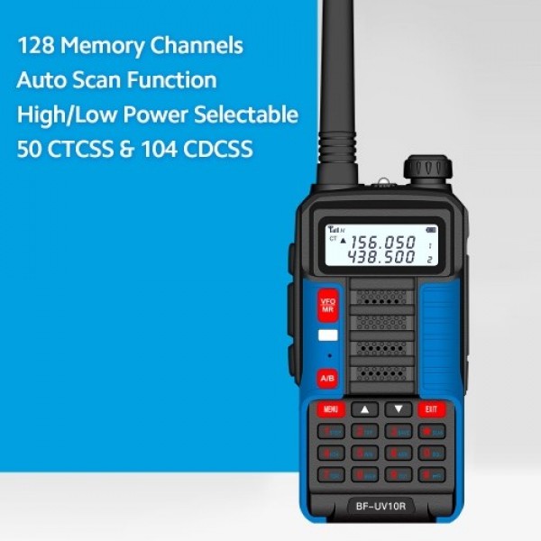 BAOFENG UV-10R Walkie Talkie Dual-Band Portable Ham Radio VOX Function 5-10KM Long Range Noise Reduction Red, EU Plug