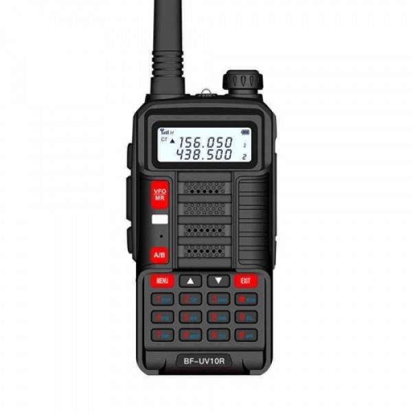 BAOFENG UV-10R Walkie Talkie Dual-Band Portable Ham Radio VOX Function 5-10KM Long Range Noise Reduction Red, EU Plug