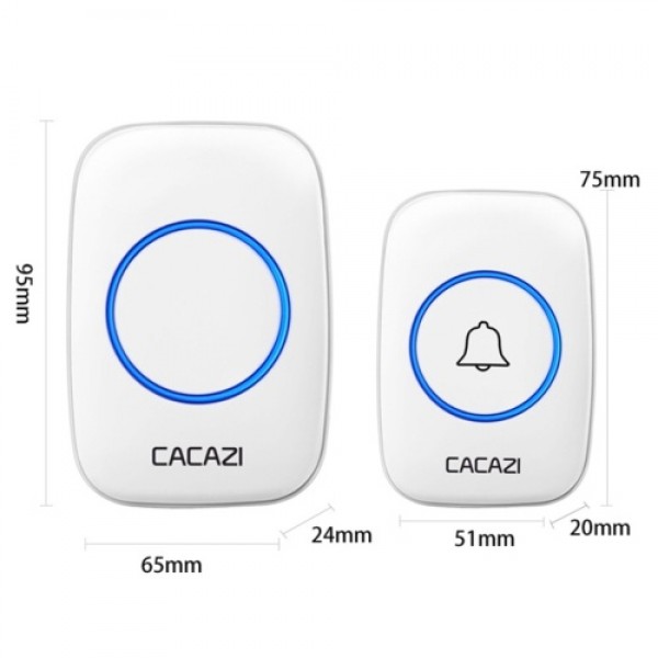 Wireless Doorbell Receiver Transmitter Battery Powered Simple Outside Waterproof Intelligent Remote Control