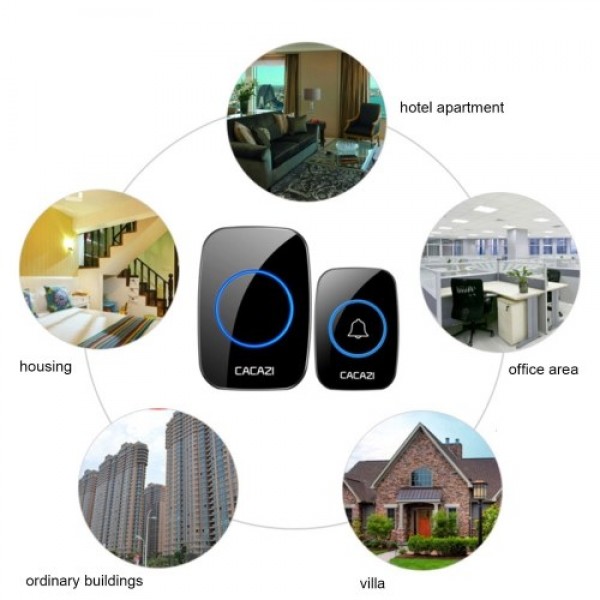 Wireless Doorbell Receiver Transmitter Battery Powered Simple Outside Waterproof Intelligent Remote Control