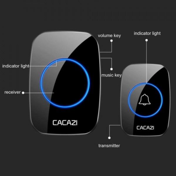 Wireless Doorbell Receiver Transmitter Battery Powered Simple Outside Waterproof Intelligent Remote Control