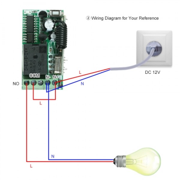 433Mhz DC 12V Universal RF Remote Control Switch