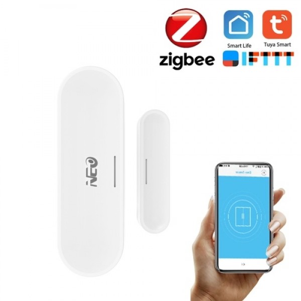 NEO ZigBee Door Sensor Tuya APP Control Door Window Opening Security Alarm Sensor Magnetic Switch Wireless Detector Smart Home