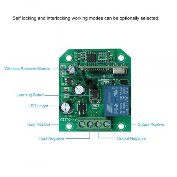 433MHz Universal 1CH Wireless Remote Control Switch