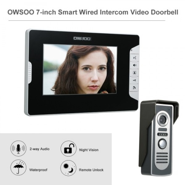 OWSOO 7 Inch Video Door Phone Doorbell Intercom Kit