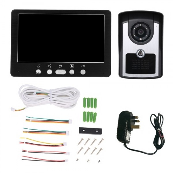 7 inch Monitor HD Camera Video Door Phone Doorbell Intercom System