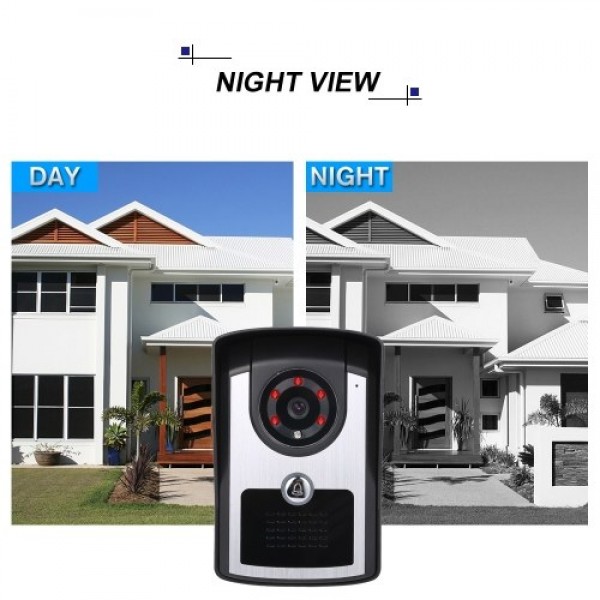 7 inch Monitor HD Camera Video Door Phone Doorbell Intercom System