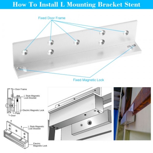 L Mounting Bracket Stent For 180KG 350lbs Magnetic Lock Door Aluminium Alloy Holder Stand