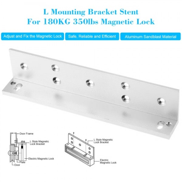 L Mounting Bracket Stent For 180KG 350lbs Magnetic Lock Door Aluminium Alloy Holder Stand