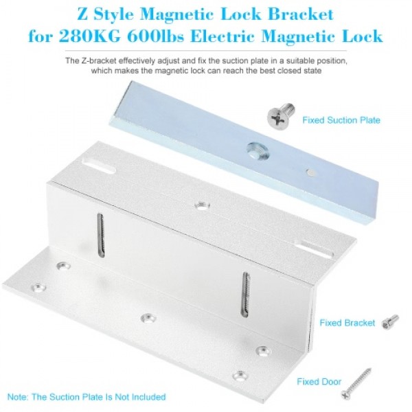 Z Holder Stand Stents For 280KG 600lbs Holding Force Magnetic Lock Door Aluminium Alloy Mounting Magnetic Lock Bracket