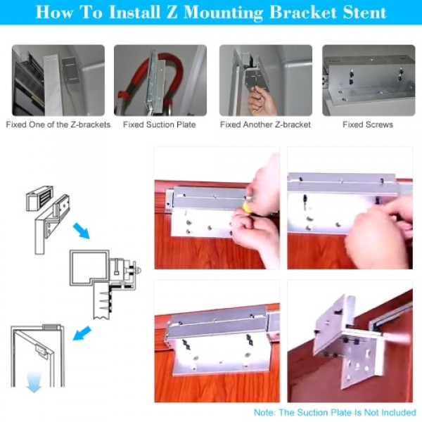 Z Holder Stand Stents For 280KG 600lbs Holding Force Magnetic Lock Door Aluminium Alloy Mounting Magnetic Lock Bracket